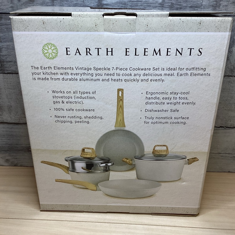 Earth Elements Vintage Speckle 4 Quart Stock Pot with Lid NIB - Picture 4 of 5
